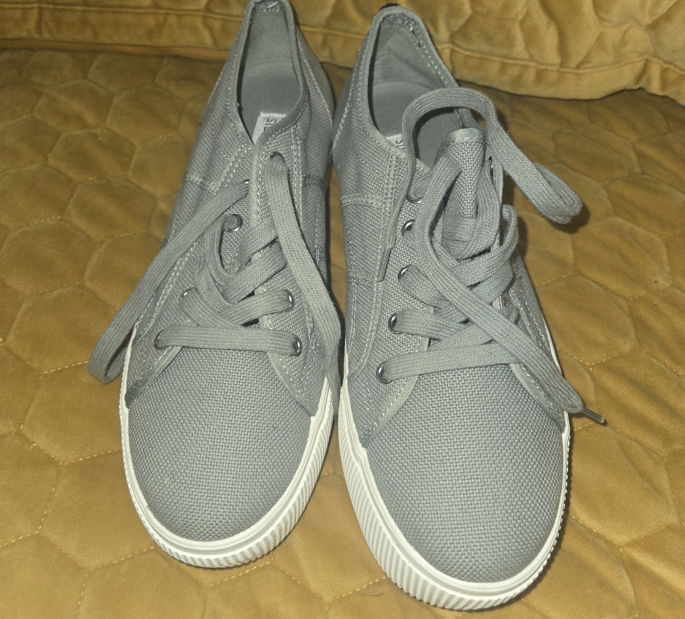Steve Madden Gray Lace-Up Canvas Sneakers